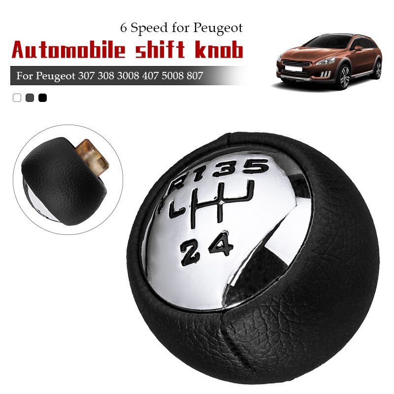 Pomello Cambio 6 Marce Per Peugeot | Design Carbonio | Materiale ABS E Gomma | Facile Installazione - Foto 8