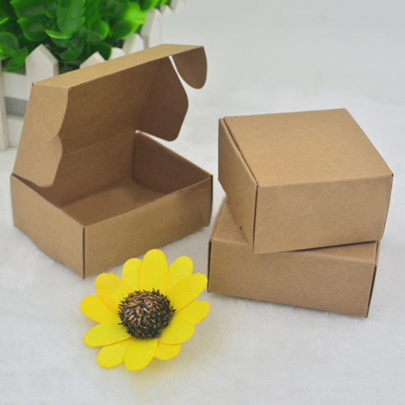 50Pcs/Lot DIY Handmade Packaging Paper Folding Packaging Box Soap Storage Holder Cardboard Box Natural Craft Box