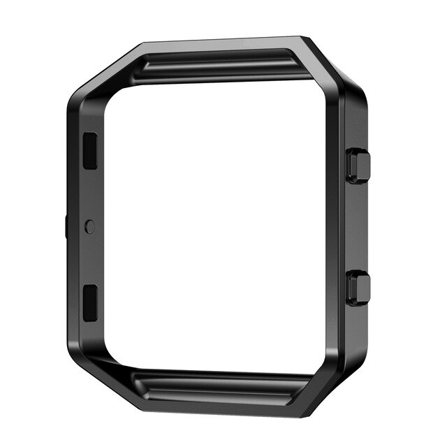 Metalen Beschermhoes Frame Case Cover Shell Voor Fitbit Blaze Roestvrije Vervanging Case Activiteit Tracker Horloge Accessoires: Black