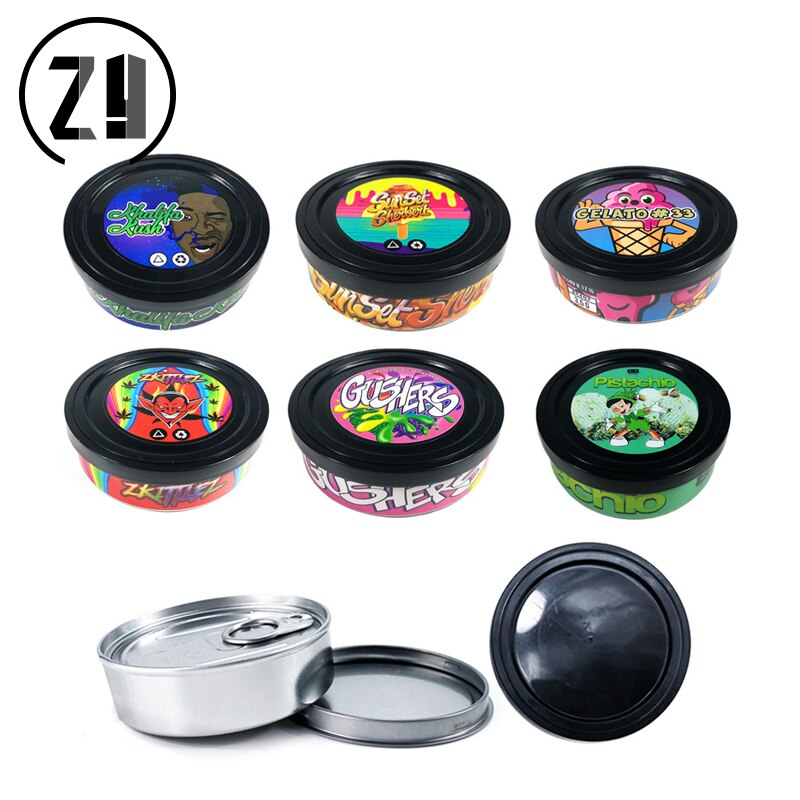 10/20pcs Boîtes de Conserve Avec Autocollant Pot De Stockage Boîte Conteneur Chroma Étiquette Auto-scellant Pressitin Couvercle En Métal
