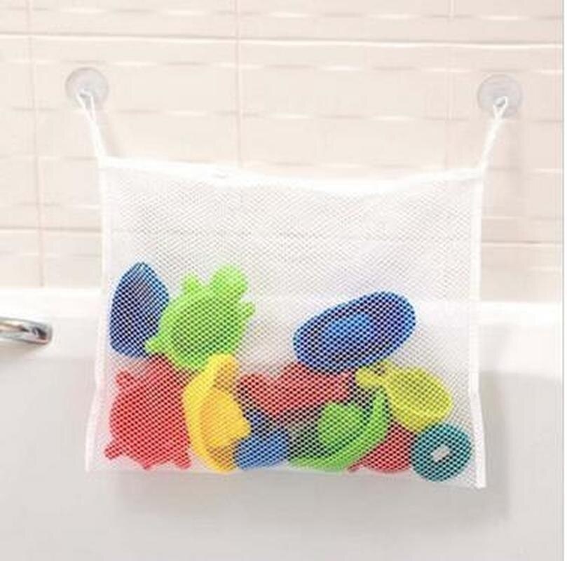 Børn baby bad legetøj ryddelig opbevaring sugekop taske baby badeværelse legetøj mesh taske arrangør netto