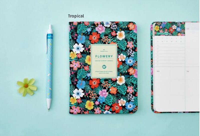 Schedule Weekly Planner Notebook Cute Little floral Flowers Notepad Hand book