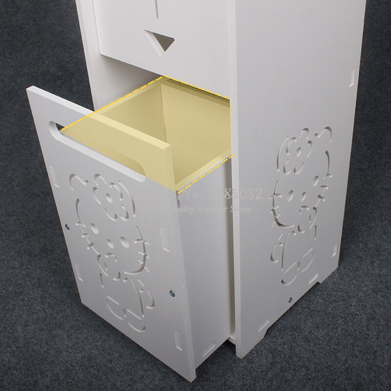 80cm Toilet Side Cabinet DIY Floor Bathroom Vanity Side Storage Cabinet Towel Box Toilet Storage Shelf Bathroom Furniture