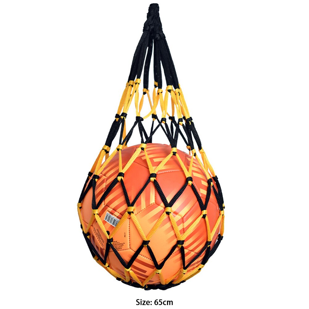 1 Pack Voetbal Netje Nylon Opbergtas Enkele Bal Carry Draagbare Apparatuur Outdoor Sport Voetbal Basketbal Volleybal Tas: Black Yellow
