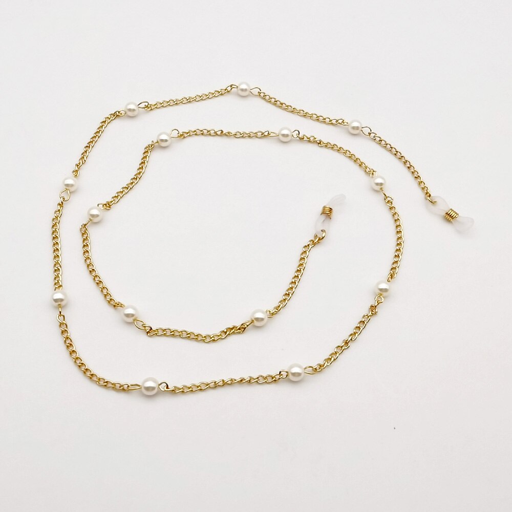 White Imitatie Parel Bril Kettingen Kralen Sunglass Lezen Brillen Ketting Cord Holder Touw Voor Mannen Vrouwen Stellen: 04