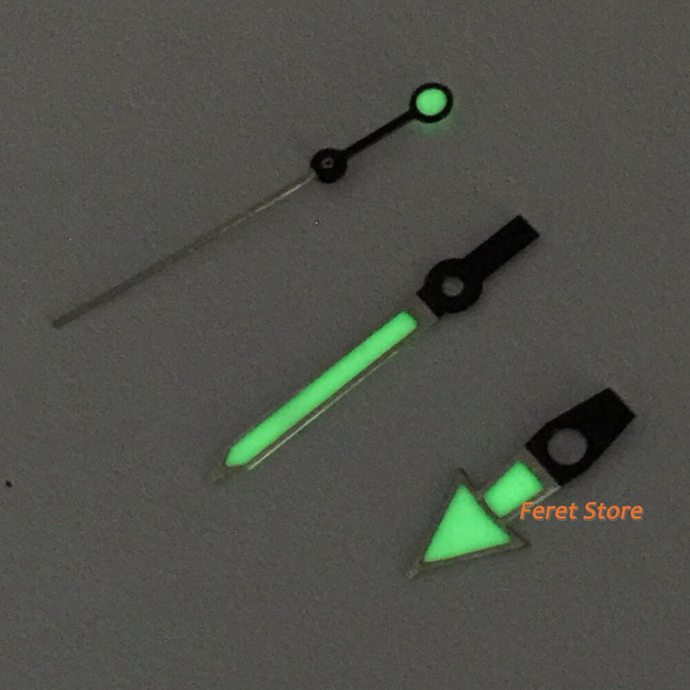 Bliger Watch accessories fit for NH35 NH36 7S26 Movement Green Luminous C3 Silver Color Watch Hand Needles p412