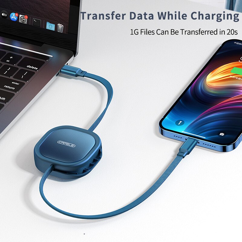 Cafele 20w retrátil pd cabo de carregamento rápido usb tipo c cabo para iphone 13 12 11 pro max xr telefone carregador cabo cabo de fio dados