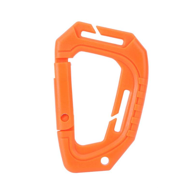 1Pcs 200LB Plastic Clip Karabijnhaak D Vorm Bergbeklimmen Gesp Outdoor Opknoping Sleutelhanger Haak Klimmen Accessoires: Orange