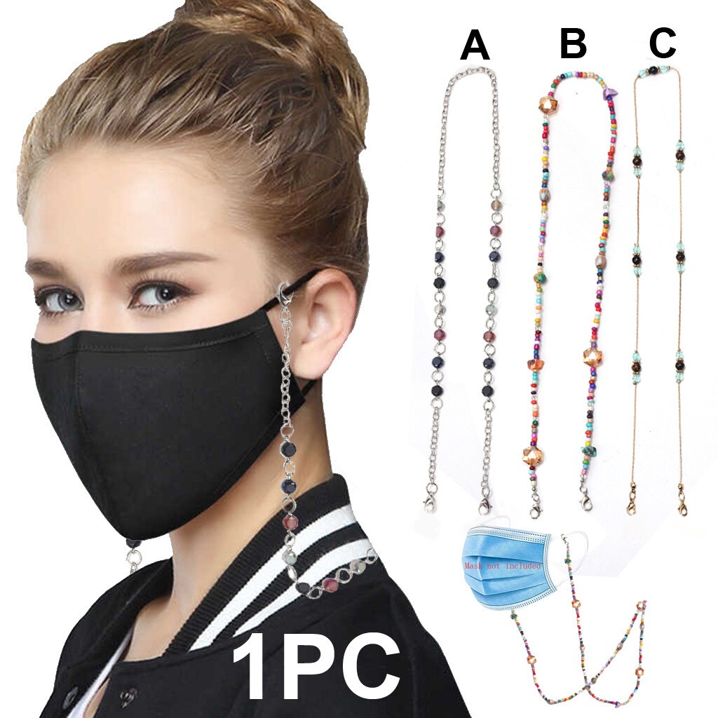 40# 1pcs Mask Lanyard Necklace Handy&convenient Safety Mask Rest&ear Holder Rope Chain Necklace Women Jewelry Mask Accessory