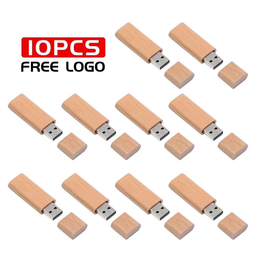 10 TEILE/LOS USB 2.0 Flash Laufwerke 128 GB Holz Pen stick 16 GB 32 GB mit Box Memory stick 16 GB Hochzeitsgeschenk U disk Kostenloses individuelles logo: Rot / 64GB