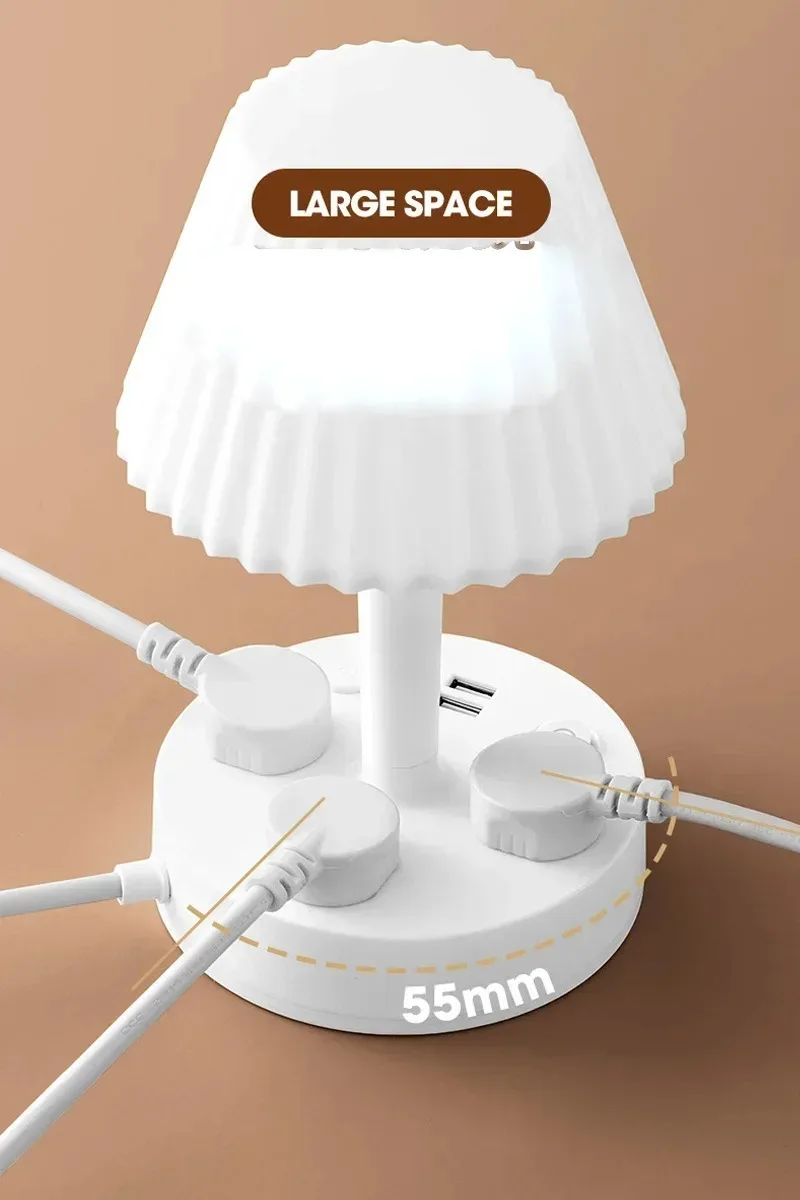 Lampada da scrivania con presa USB Striscia convertitore uno a più Striscia di illuminazione per luce notturna per camera da letto