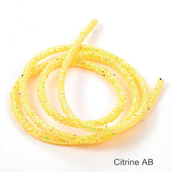 1 Iarda 6 millimetri di trasporto Della Resina di Scintillio di Strass Corda Mulit Colori Del Cavo Del Tubo Corda Strass Guarnizioni per Le Decorazioni di Nozze F0144: Citrine AB