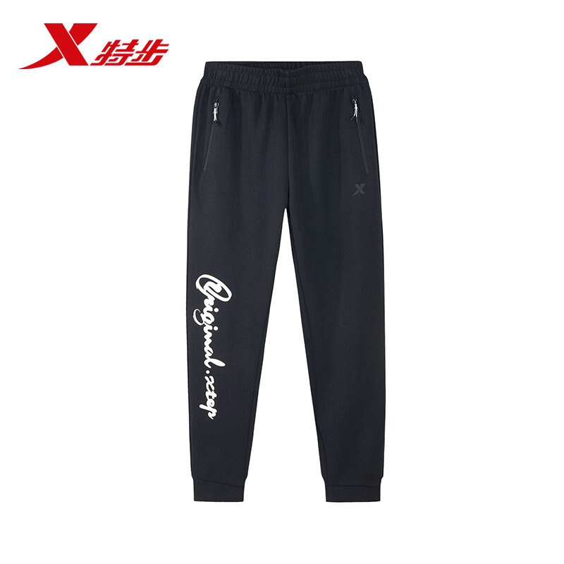 Xtep Mannen Sport Broek Herfst En Winter Been-Knit Comfortabele Casual Broek 881129639341: black / XL