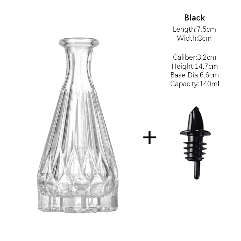 Botella pequeña de vidrio en relieve con tapa, botella de salsa, botellas amargas, edulcorante, botellas cuentagotas, botella de condimentos, accesorios de cocina: BLANCO