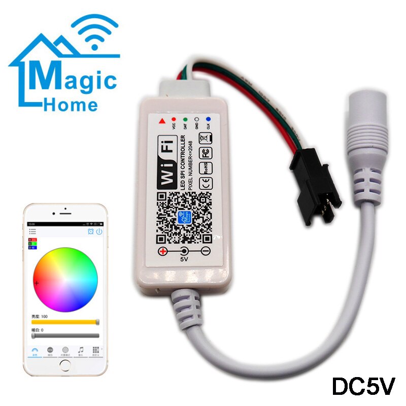 Magic Home Bluetooth Wireless WiFi Remote,RGB/RGBW IR RF LED Controller DC5V 12V 24V for 5050 WS2811 WS2812B Pixel Led Strip