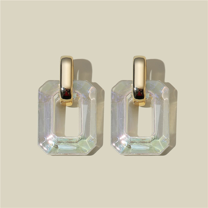 Farverige klar harpiks akryl øreringe til kvinder geometriske hule statement øreringe piger smykker: 4