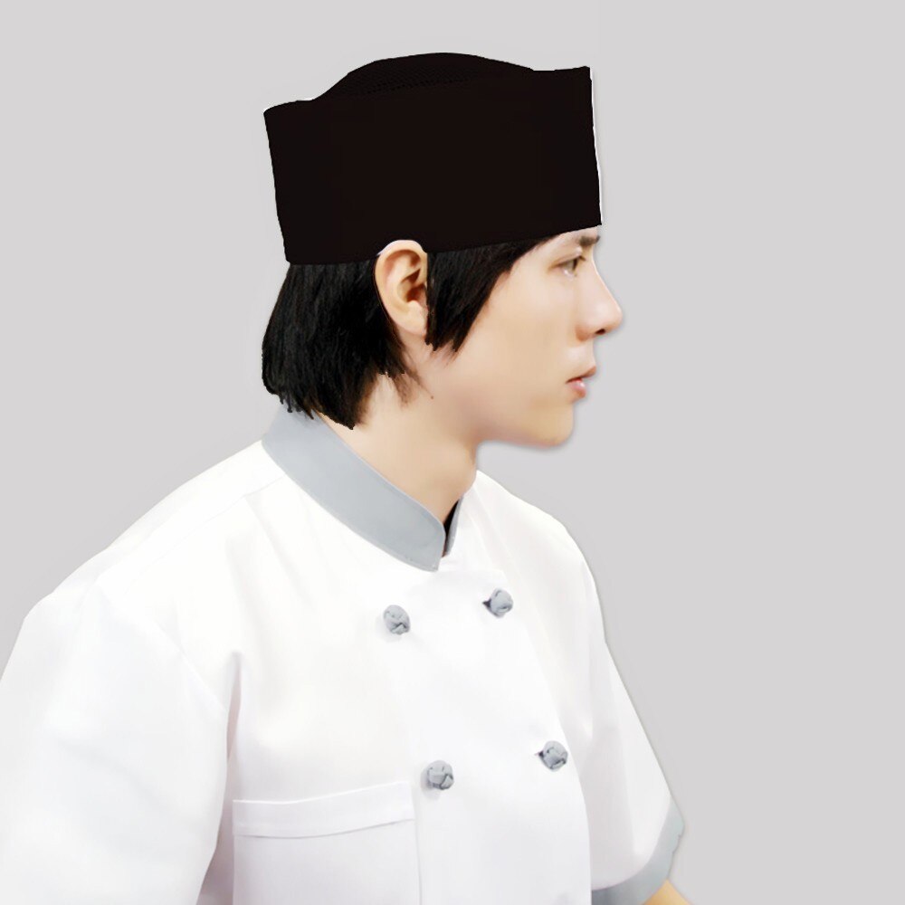 Cuisinier chapeau Chef cuisine hôtel nourriture travail femme de ménage hommes femmes Western Restaurant nourriture atelier blanc Sushi gâteau Dessert magasin ménage: Black cloth top
