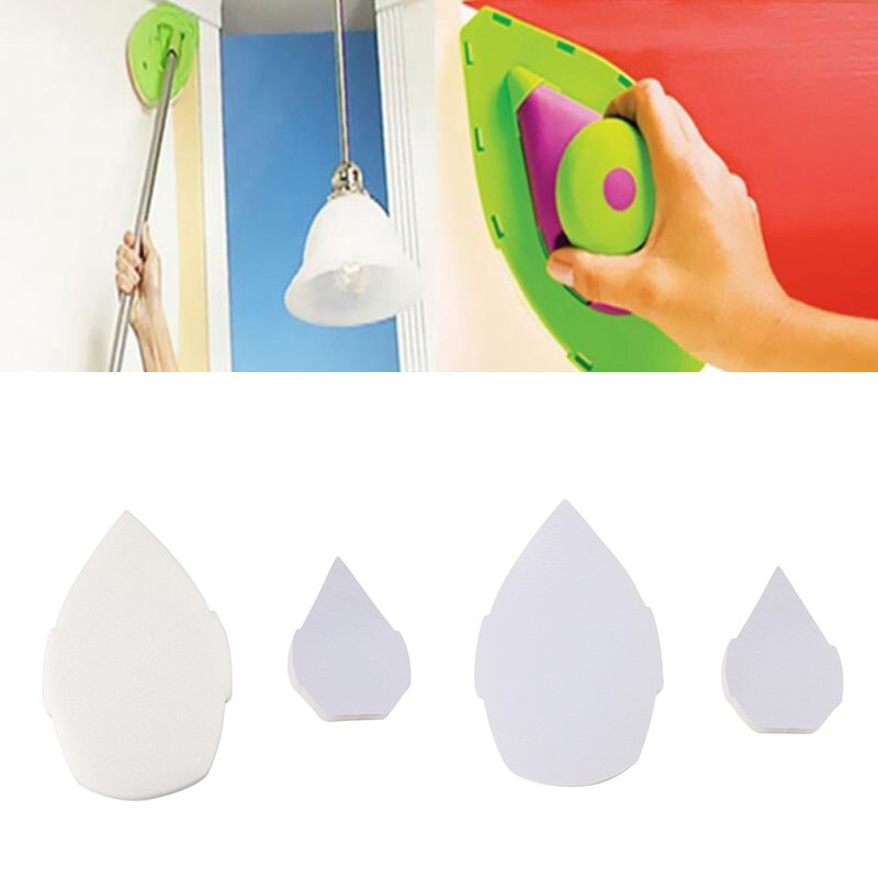 4pcs Decorative Paint Roller and Tray Set Paint Pad Pro Painting Brush Point N Paint Sponge