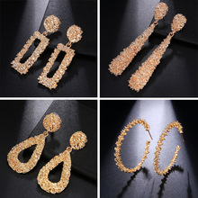 Gouden Oorbellen Voor Vrouwen Verklaring Big Geometrische Metalen Oorbel Vrouwen Opknoping Oorbellen Moderne Sieraden