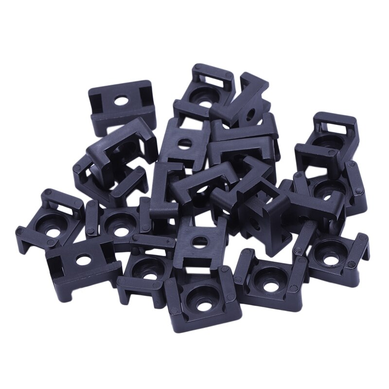 Screw Bracket Mount Saddles Bases Cable Tie Bracket 2mx16mm 30 Units Black