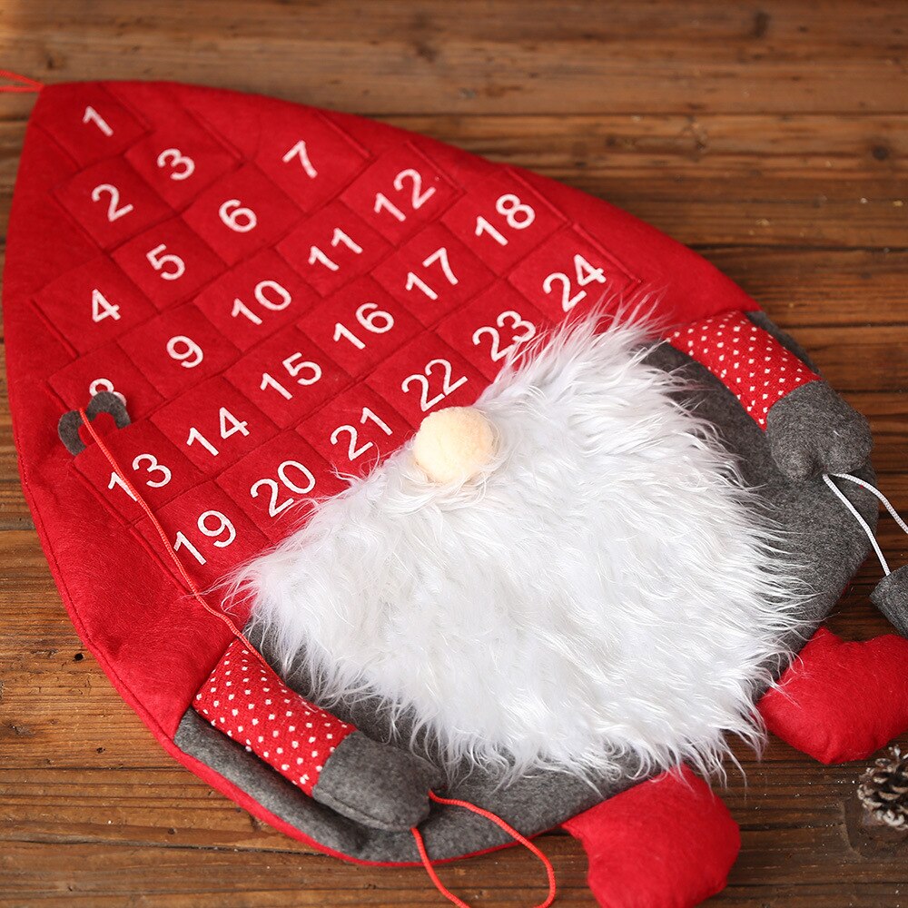 Jul svensk nisse tomte adventskalender hængende jul grå hat svensk julemand nedtællingskalender til juleindretning