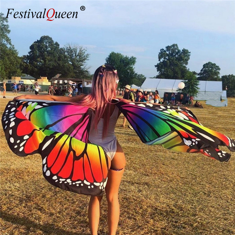 Regenboog Vlinder Vleugels Voor Vrouwen Buikdans 360 Graden Grote Vlinder Props Stage Performance Rave Festival Grote Vleugels