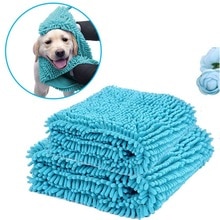 Toalla de perro con bolsillos de mano-secado rápido Ultra absorbente chenilla de microfibra Toalla de baño para perros toalla seca Shammy lavable Shag Soft PB045