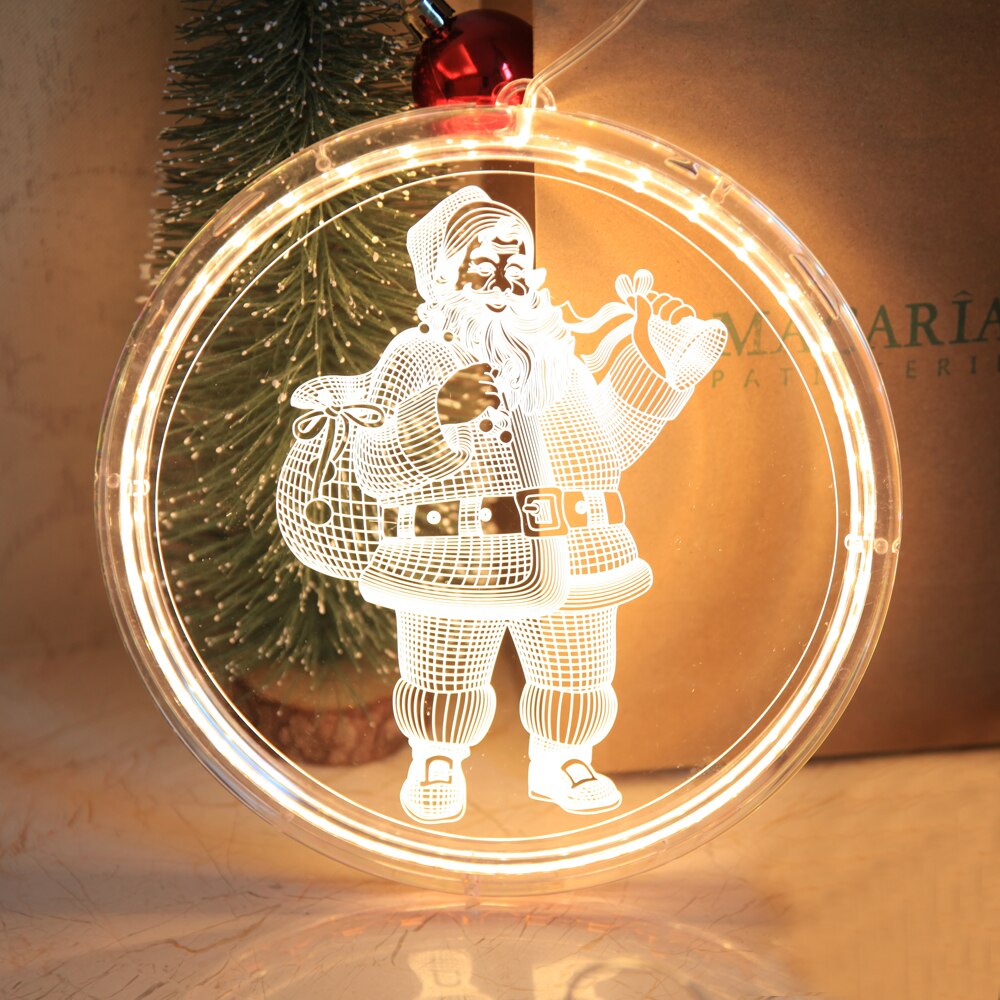 Led string lampa singel 3d hängande lampa heminredning modellering layout fönster julljus för vardagsrum inomhusbelysning: A3
