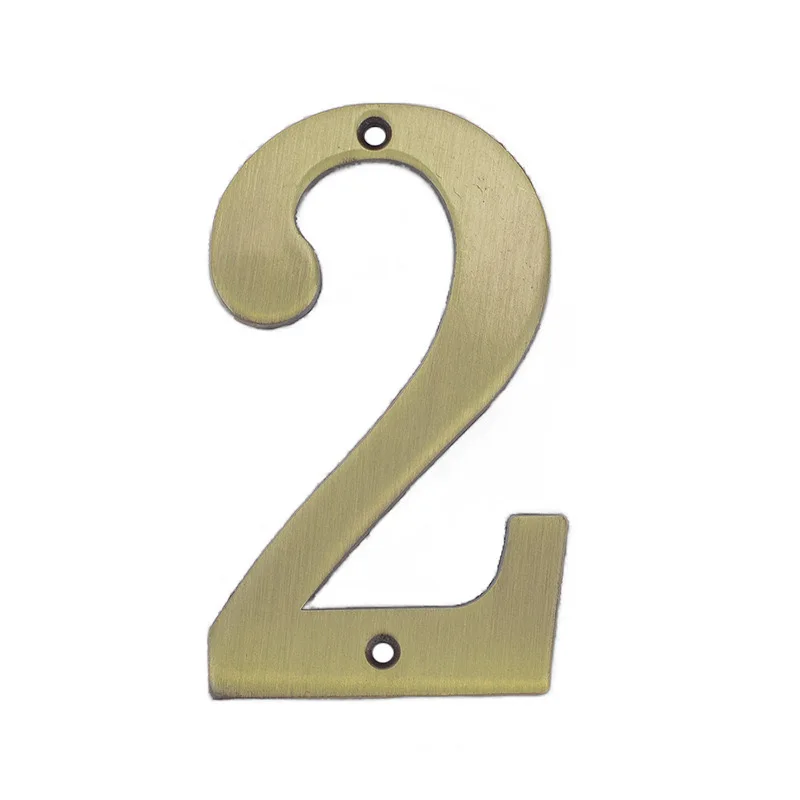 7cm Bronze House Number Sticker backside Metal Doorplate Home Door Plaque Numbers Sign For Mailbox Street