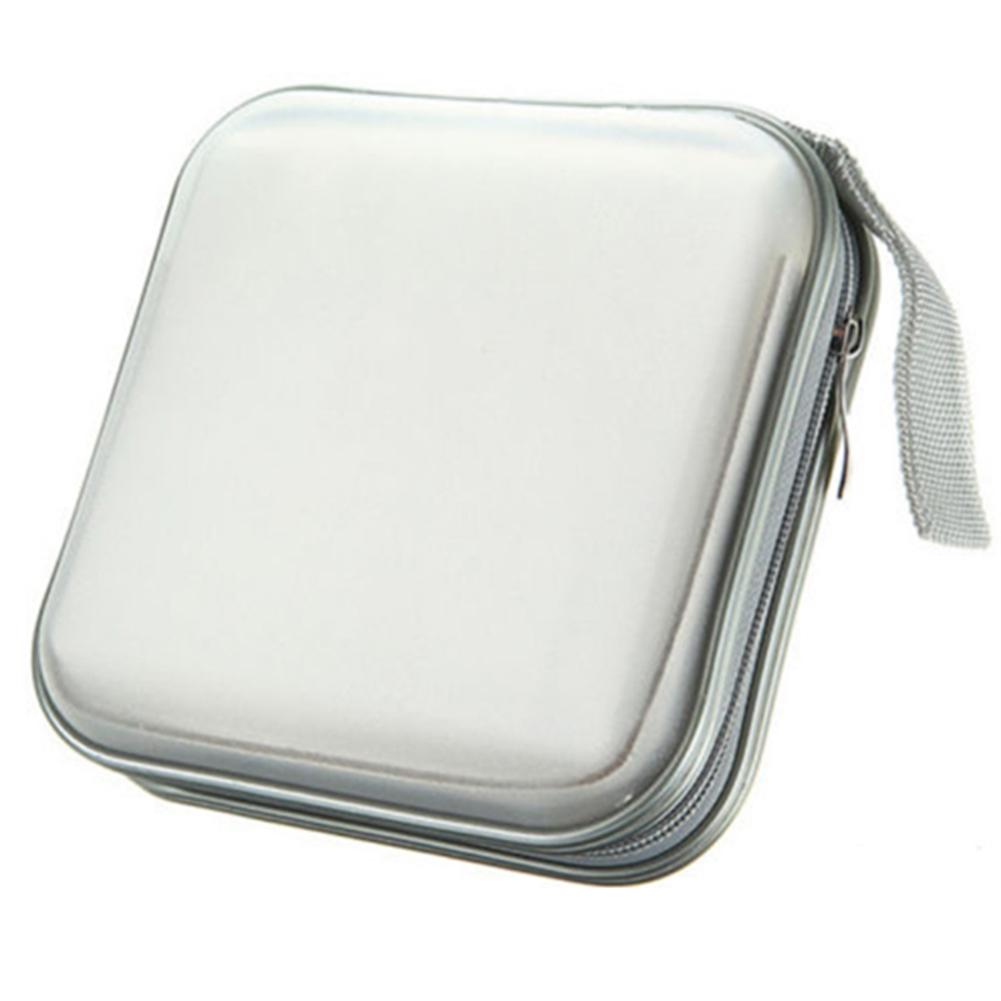 Bærbar 40 stk plate cd dvd lommebok oppbevaring organisator eske bokser holder cd erme hard bag album boks tilfeller med glidelås: Hvit
