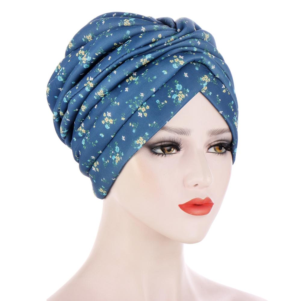 Muy grande de esponja capó de turbante para las mujeres impreso pañuelo de África Headties musulmán mujer envolturas cabeza: 3