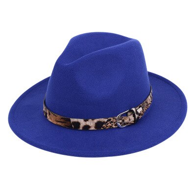 Vidvinkel mænd & kvinder outback hat panama jazz hat filt fedora hatte cowboy hat: Blå