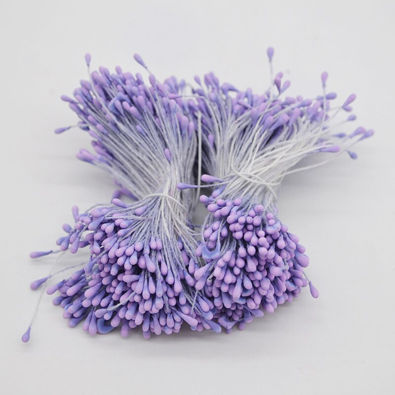 400pcs/lot Mini Flower Stamen Pistil DIY Artificial Double Heads Floral Stamens Home Wedding Decoration Cake Flowers Accessories