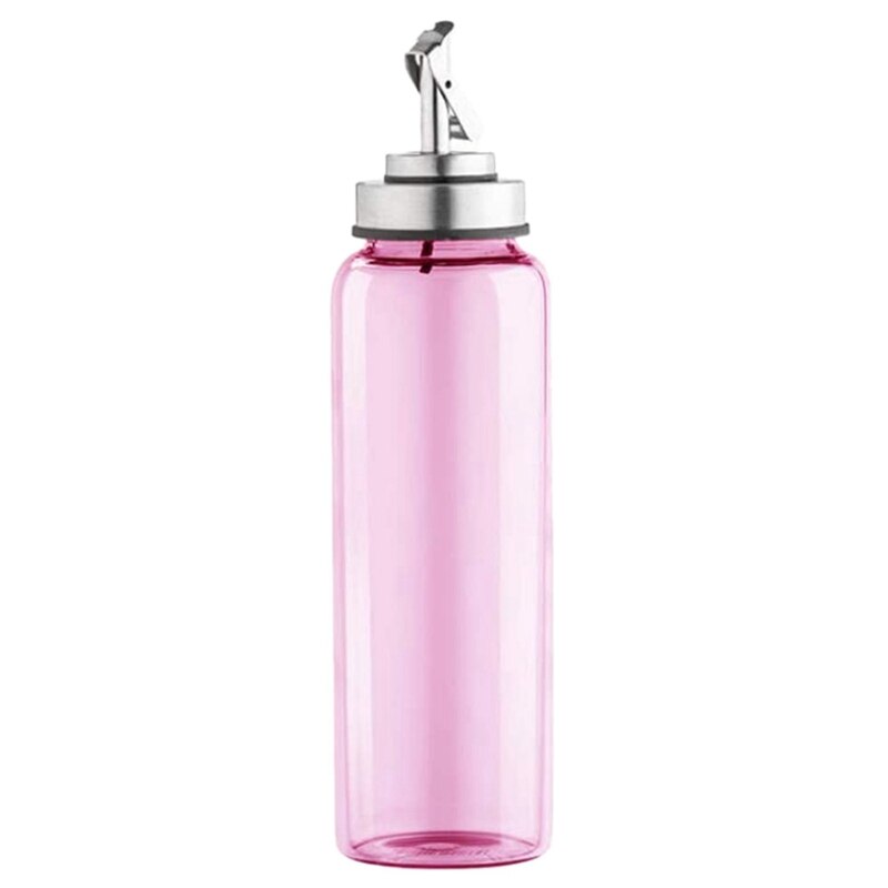 Hoge Borosilicaat Hittebestendig, Olie-Lekkage, light-Proof Huishouden Keuken Olieman Keuken Dispenser Fles 500Ml Roze: Default Title