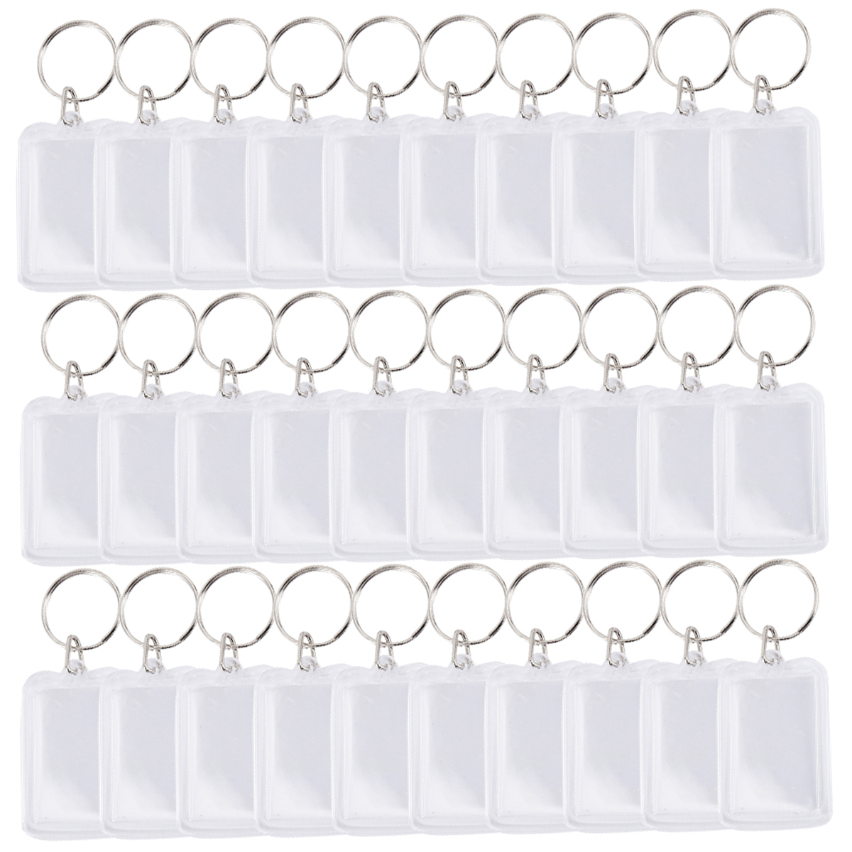 100 stuks blanco foto sleutelhangers acryl blanco foto invoegen sleutelhanger dubbelzijdig duidelijke sleutelhanger fotohouder DIY feestgast: Antiek Messing