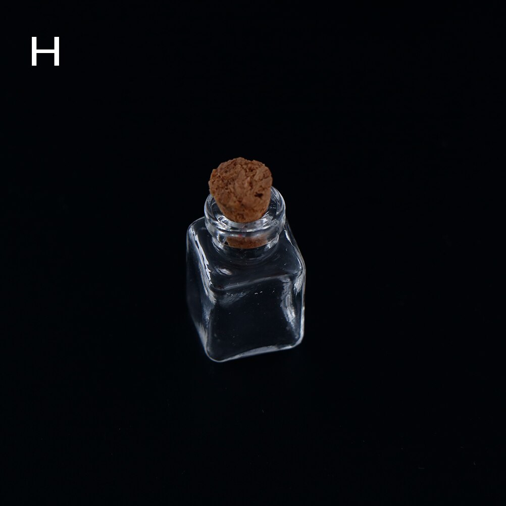 10 formen Mini Glas Flaschen Schlüssel Kette Anhänger Kleine wünschen Flaschen Mit Kork Phiole Kunst Gläser Für Armbänder 2,4 cm: 8