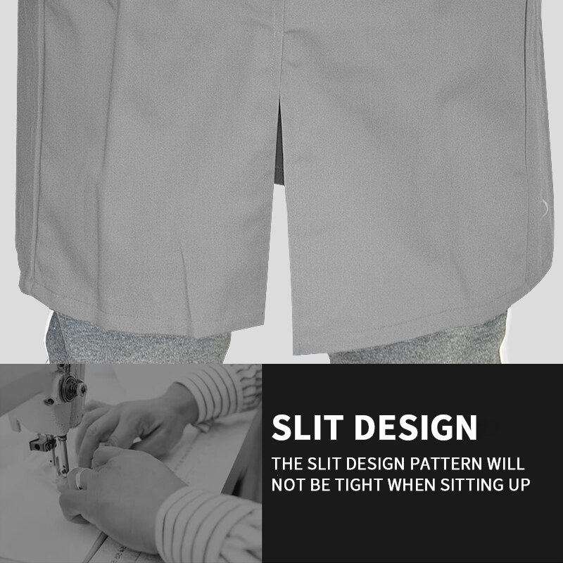 Uniform Coat Long Sleeve Lab Coat Work Clothes Pocket Workwear Summer Snickers Jacket Gown Gray Working Coveralls Men and Women