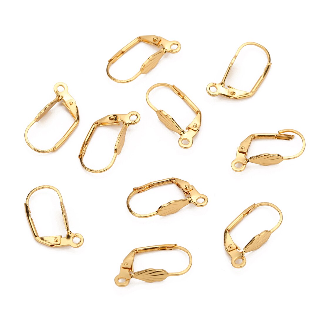 20pcs/lot Surgical Stainless Steel Leverback Ear Wire Silver Tone French Lever Earring Hooks Clasp for DIY Jewelry Making Crafts: 5 ye hua gold