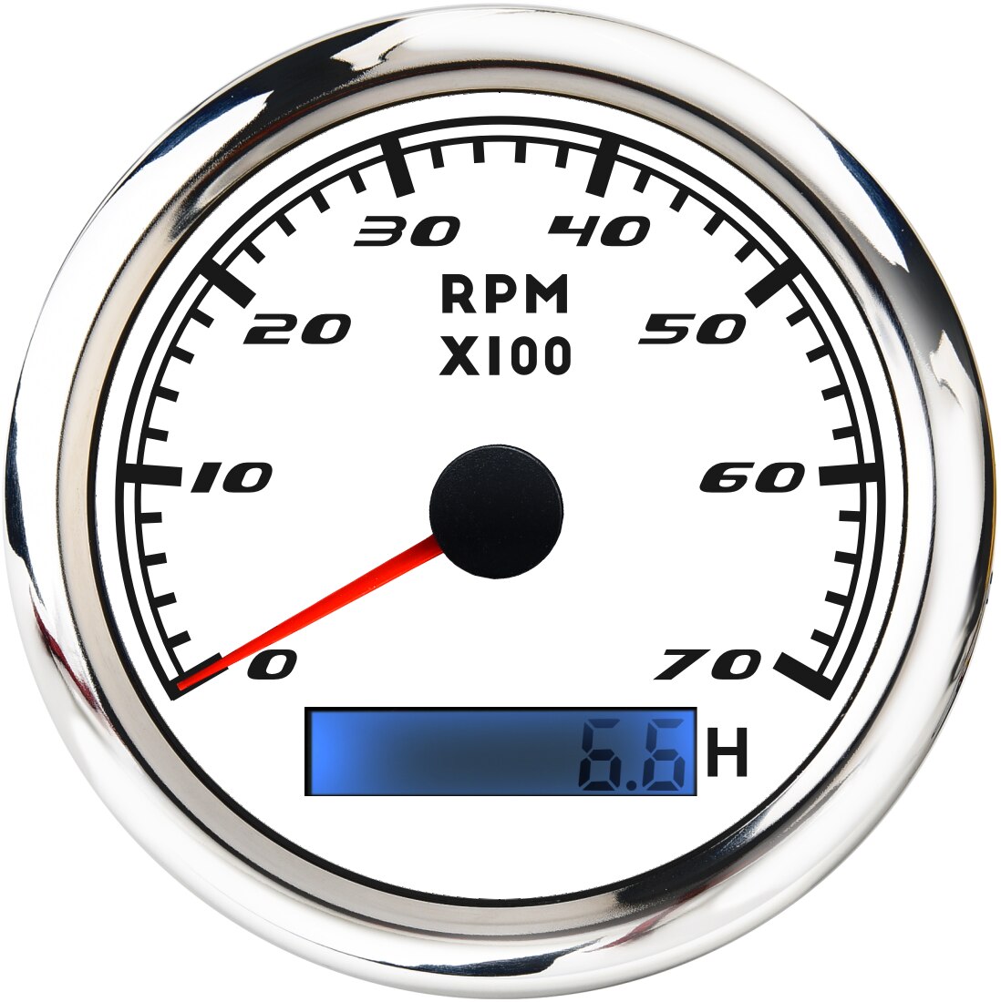 85mm marin varvräknare med lcd timräknare 3000,4000,6000,7000,8000 rpm bilbåtsvarvmätare med röd bakgrundsbelysning 12v/24v: Ws 7000 varv / min