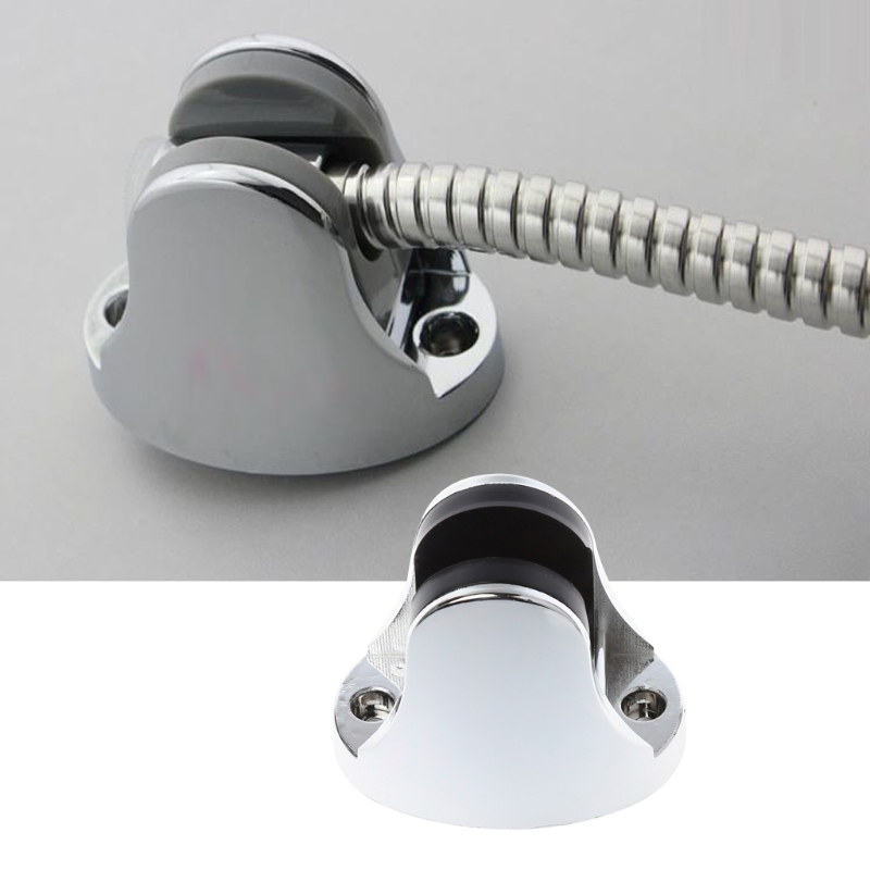 Chrome Bathroom Shower Base Holder Adjustable Hose Wall Mount Head Stand Bracket