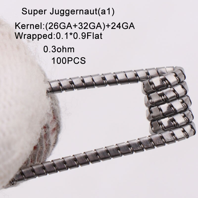 XFKM 100 stks/pak Giant juggernaut coils Seper juggernaut Clapton coil Alien taiji super Clapton Verwarming Weerstand rda coil: super-juggern-a1-100