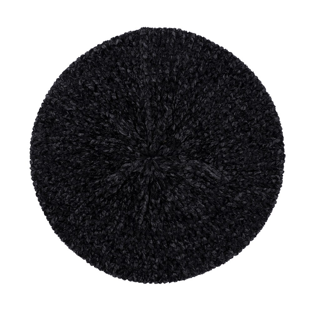 Stylish Berets Chenille Material Winter Berets For Women Warm Knitted Hat Female Autumn Painter Caps Lady warm hats: black