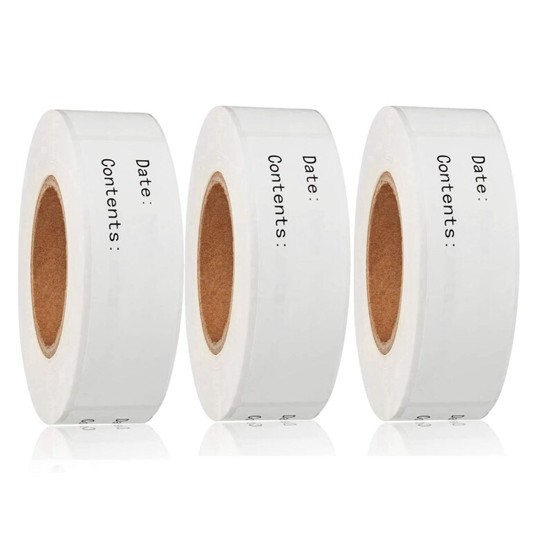 Verwijderbare vriezeretiketten 1 x 3 inch voedselbewaarstickers koelkast vriezer papieren etiketten: Default Title