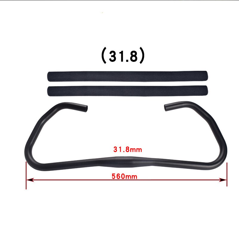 Guidon de vélo haute résistance 6061 en alliage d'aluminium reste guidon corne corne pliage poignée modification accessoires: 31.8 Handle set