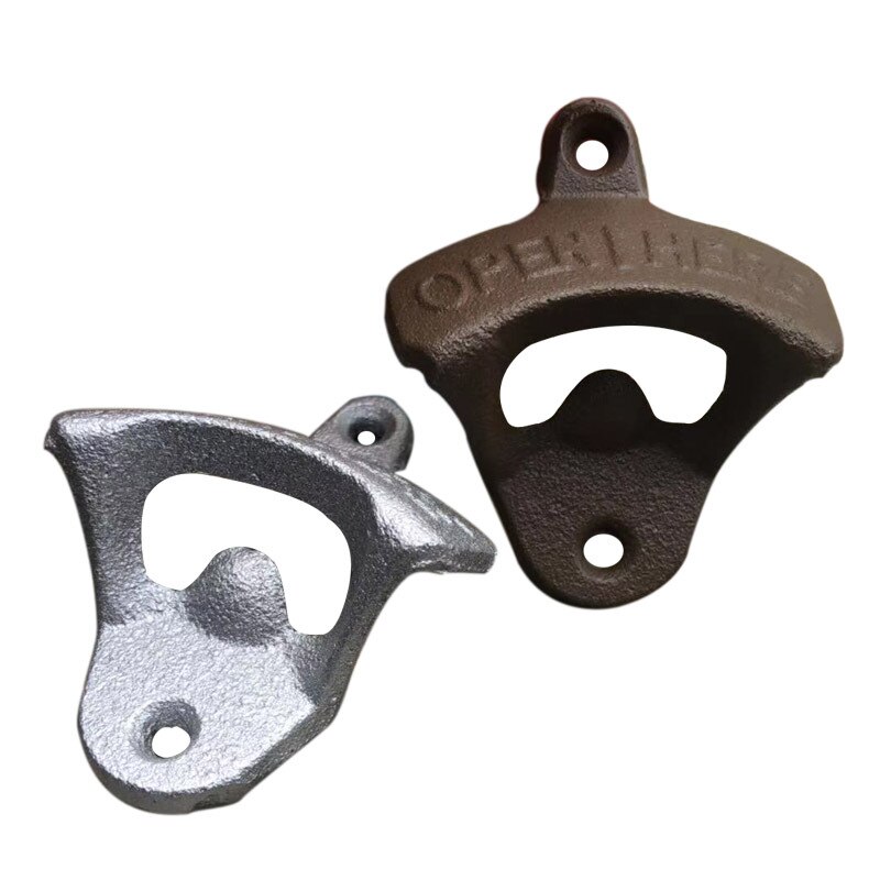 1Pc Muur gemonteerde Flesopener Rustieke Vintage Gietijzeren Bier Cap Opener zonder Schroeven Creatieve Bar Drinkware gereedschap