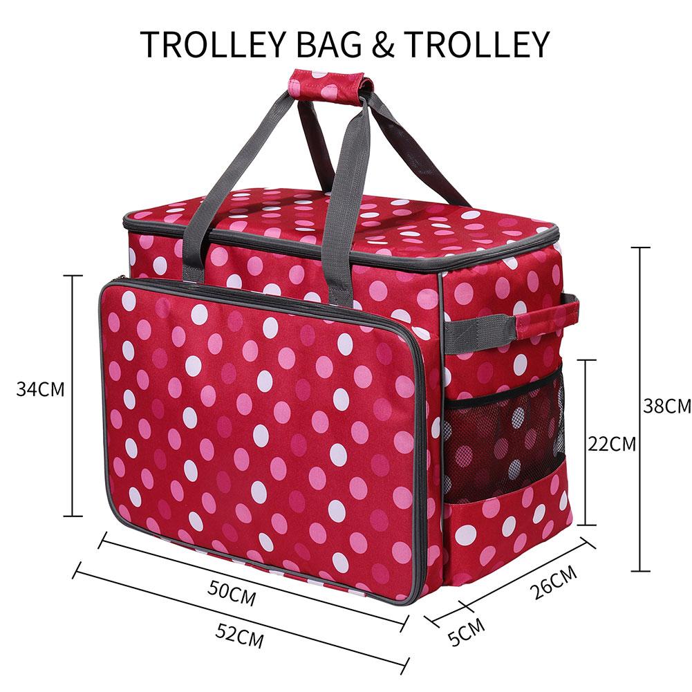 Sac chariot pour Machine à coudre | Sac à roulettes, pour Machine à coudre, robuste, Nylon, à large ouverture, rapide