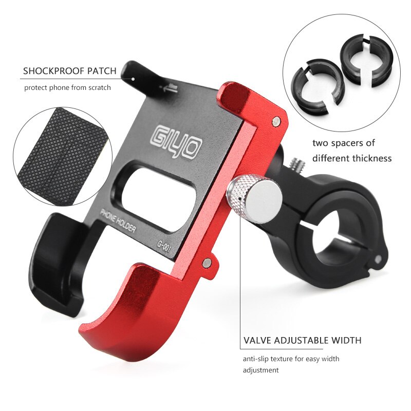 Support de téléphone portable pour vélo en alliage d&#39;aluminium, Clip de guidon pour vtt
