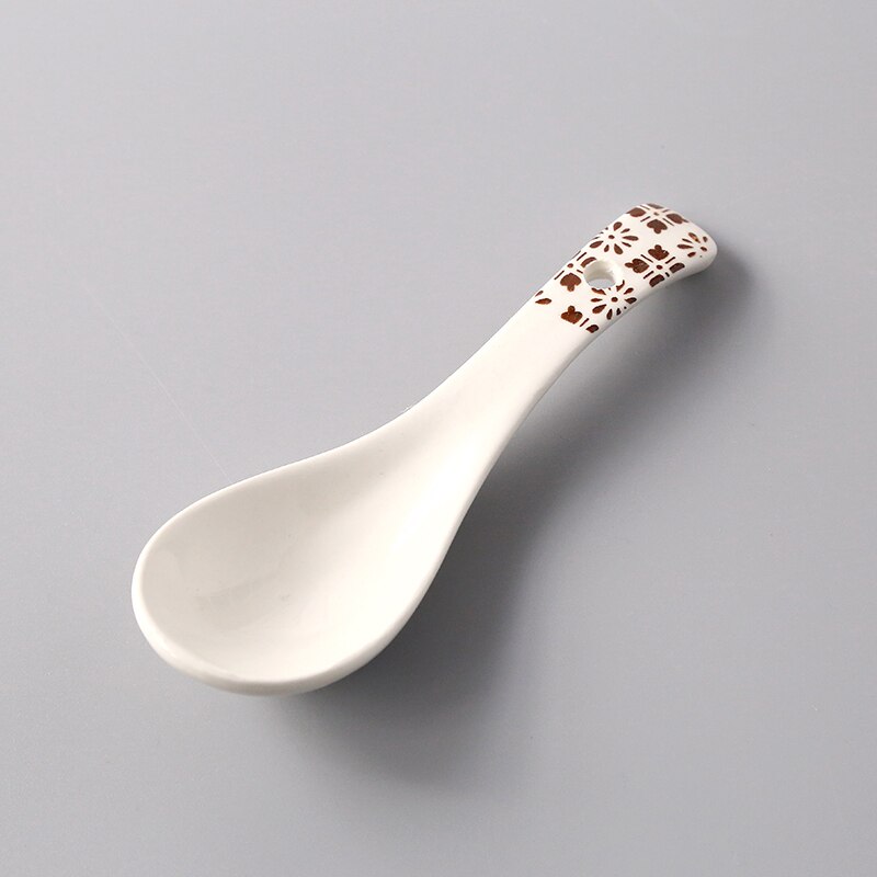 Ceramic Soup Spoon Combination Porcelain Tableware Underglaze Color CZY1031: 11