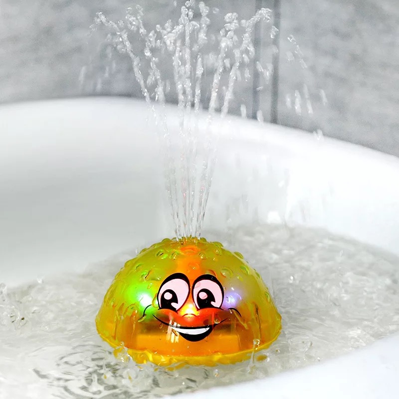 Water and land two play baby bath toy electric light toy induction squirt ball baby shake sound bath toy