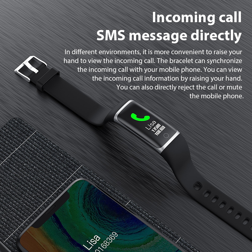 M9 3d färgglada skärmar i realtid kroppstemperatur smart armband fitness tracker smart fitness klocka